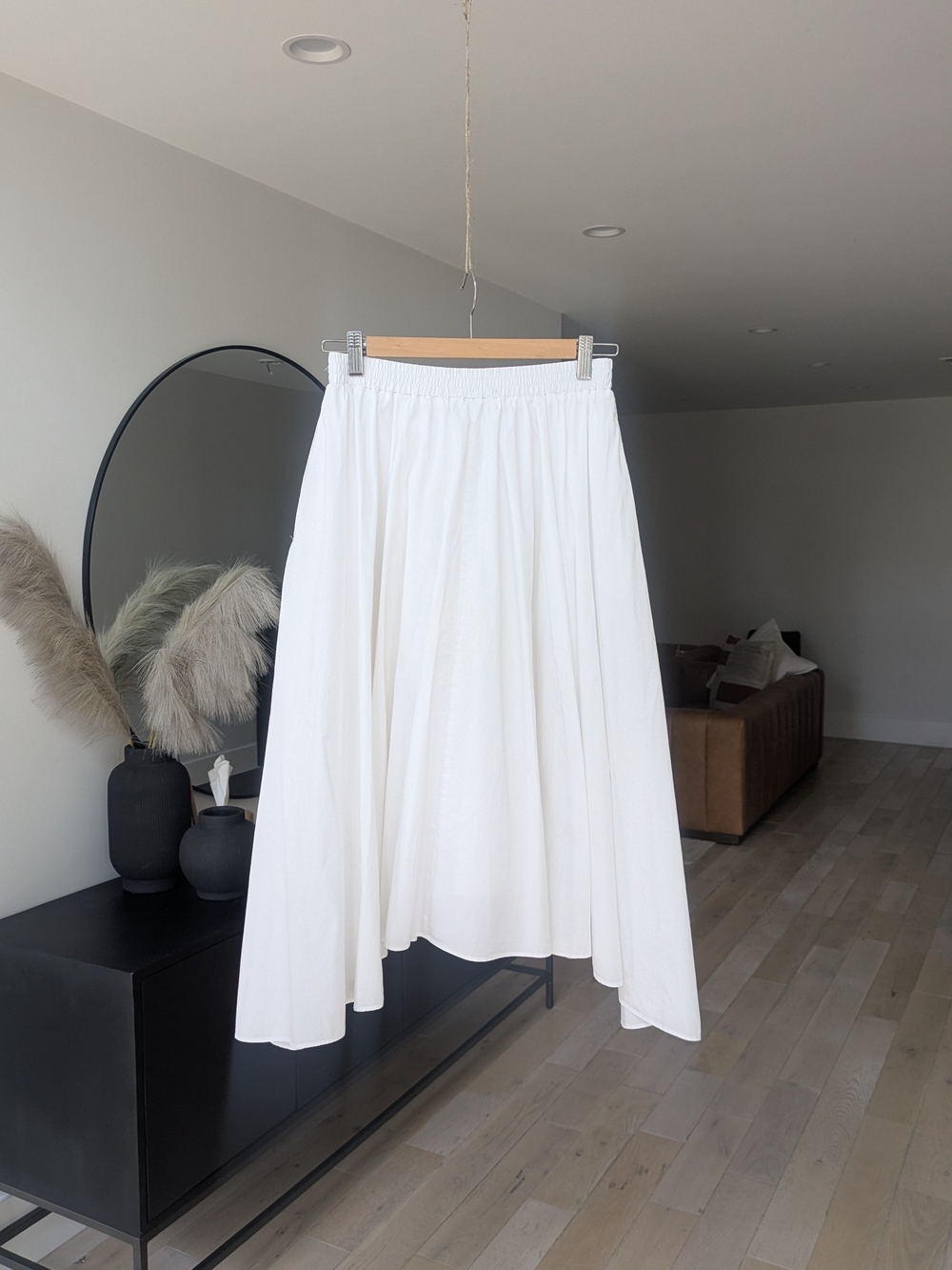 Michael Kors White Cotton Midi Skirt | Classic | Elastic Waist
